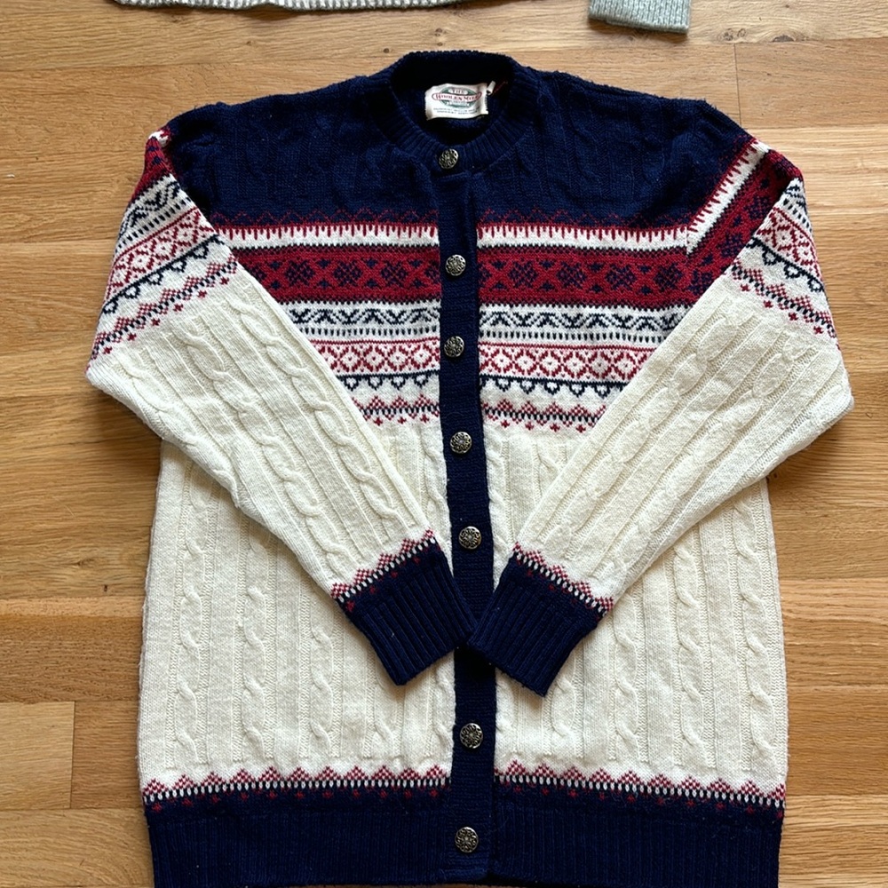 Vintage Faribault Woolen Mill Co 100% Wintuk Fair Isle Sweater Size 40
